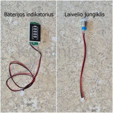 Assassin baterijos indikatorius, įjungimo mygtukas