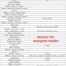 Attacker M60 Pro atsarginės detalės Attacker M60 Pro atsarginės detalės