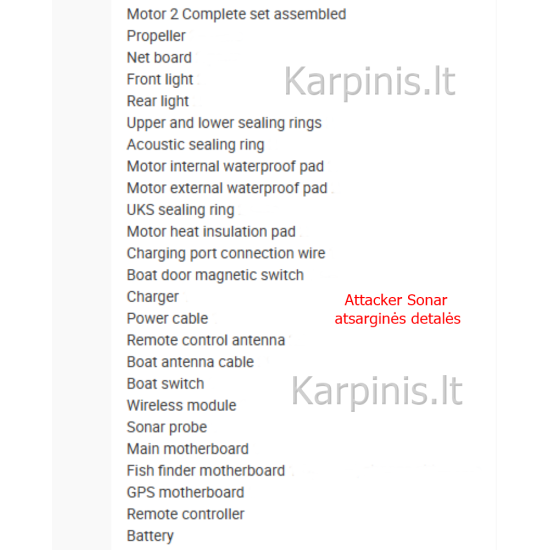 Attacker XT550 pašarų laivelis su Echolotu su 116 taškų GPS. 18000 baterija. Telpa 3.26 litro pašaro