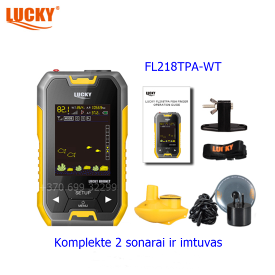 Echolotas žuvų ieškiklis Lucky FL218TPA-WT su dviem sonarais