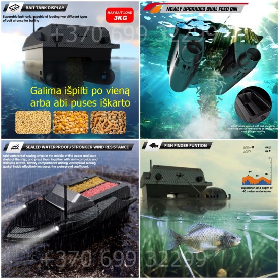 Atnaujintas modelis. Flytec V080 pašarų laivelis. 180 taškų GPS+ tašė. 20000 baterija Atnaujintas modelis. Flytec V080 pašarų laivelis. 180 taškų GPS+ tašė. 20000 baterija