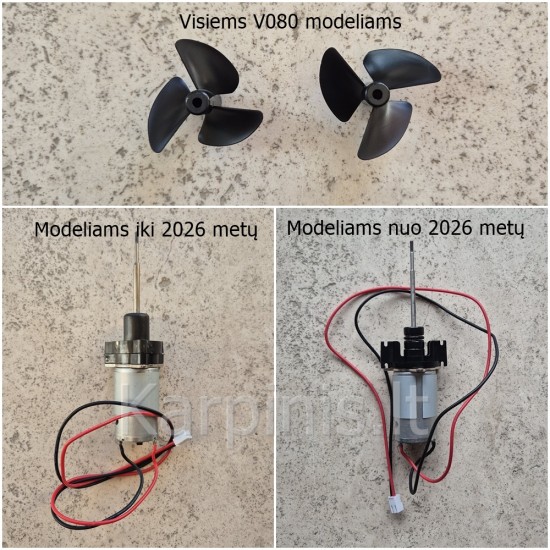 Flytec V080 variklis, sraigtai Flytec V080 variklis, sraigtai