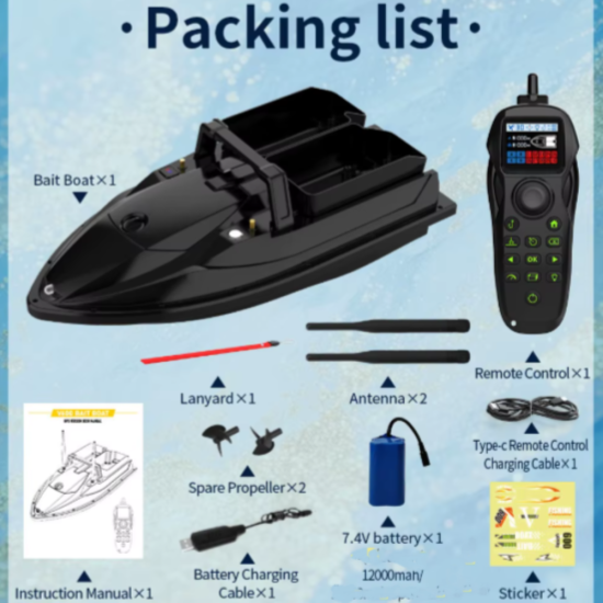 Flytec V600 GPS su 200 taškų GPS ir 12000mAh baterija