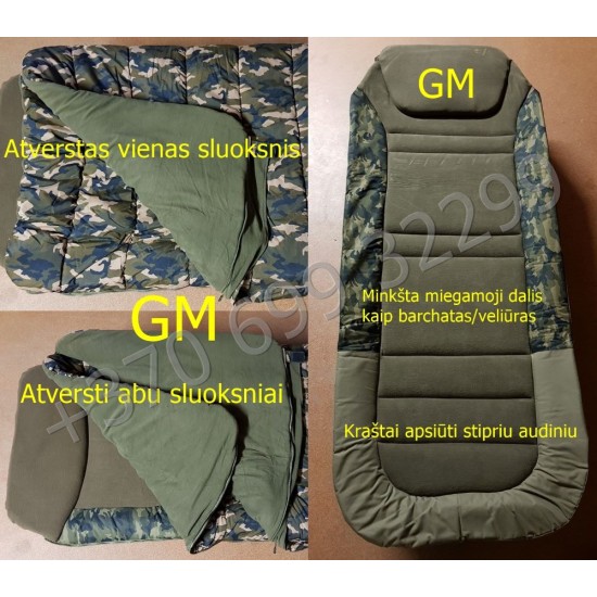 Miego sistema 5-season bed chair + sleeping bag 160 kg 211x88cm Miego sistema 5-season bed chair + sleeping bag 160 kg 211x88cm