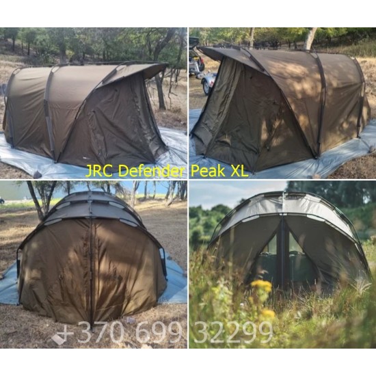 JRC Defender Peak XL 2 mann bivvy 360×300×150 karpinė palapinė JRC Defender Peak XL 2 mann bivvy 360×300×150 karpinė palapinė