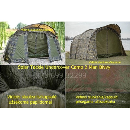 Solar Tackle Undercover Camo 2 man karpinė palapinė 320×300×170cm Solar Tackle Undercover Camo 2 man karpinė palapinė 320×300×170cm