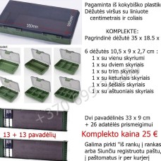 Karpinių žūklės reikmenų dėžutė su viem pavadėlinėm Karpinių žūklės reikmenų dėžutė su viem pavadėlinėm
