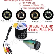 Povandeninė kamera 7 colių Full HD raiška 30 metrų laidas Povandeninė kamera 7 colių Full HD raiška 30 metrų laidas