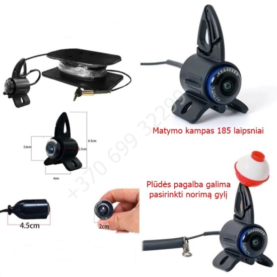 Povandeninė kamera 4.3colio 1500 TVL 1080x720 HD raiška 20 metrų laidas Povandeninė kamera 4.3colio 1500 TVL 1080x720 HD raiška 20 metrų laidas