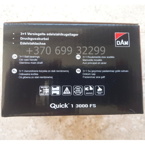 DAM Quick 1 3000 FS su Baitrunner karpinė ritė DAM Quick 1 3000 FS su Baitrunner karpinė ritė